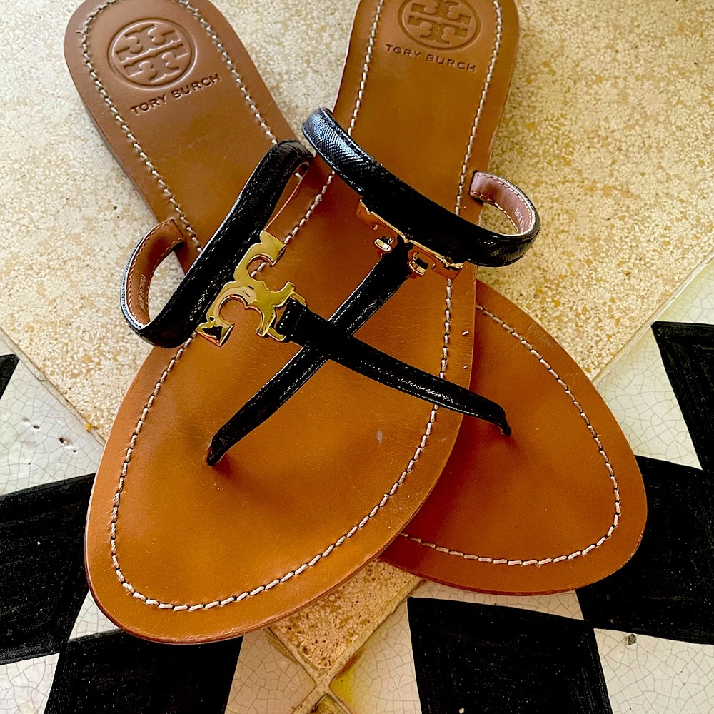 Tory Burch Black Sandals – Size 9.5, Excellent Condition